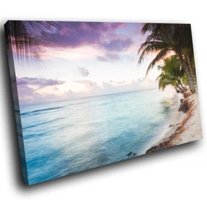 SC387 Tropical Beach Ocean Nature Landscape Canvas Wall Art Large Picture Prints - Picture 1 of 6