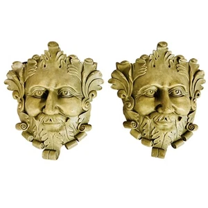 2 Vintage Legendary Greek God of the Nature Wall Mount Planter Pocket Heavy Set - Picture 1 of 14