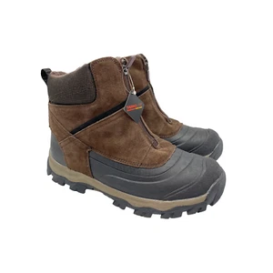Mens Hiking Boots Lands End 510219 Brown Suede Squall Zip-Up Snowshoes US 13 - Picture 1 of 11