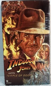 Indiana Jones and the Temple of Doom VHS 1984 RARE Black Back Cover - GOOD - Picture 1 of 3