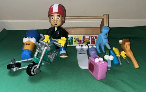 HUGE LOT Handy Manny Tool Box + Flicker Flashlight Tool Toys Cover