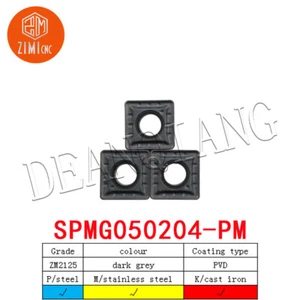 10Pcs SPMG05 / SPMG050204-PM CNC Indexable U Drill Φ13 - Φ15 Insert For P.M.K. - Foto 1 di 8