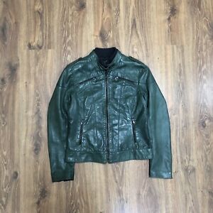 Leonardo Mens Lather Jacket Emerald Green
