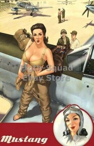 WW2 Picture Photo Mustang pinup Girl 6123 - Picture 1 of 2