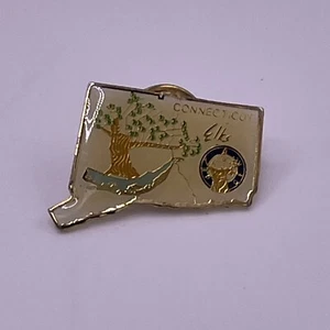 VTG Connecticut CT Elks Association Hat Tie Lapel Pin Pinback - Picture 1 of 3