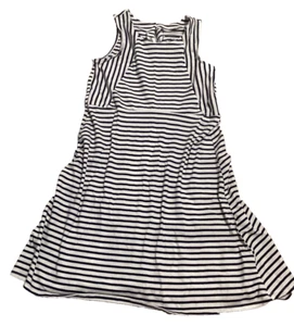 Carters Kid 10 Black White Striped Sleeveless Sun Dress Round Neck Girls - Picture 1 of 2