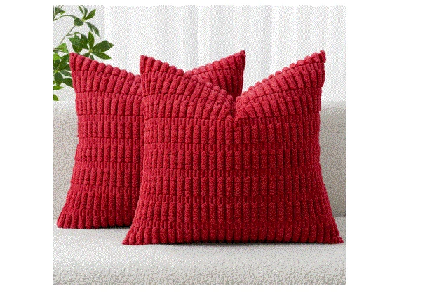DECORATIVE THROW PILLOW COVER RED  15 X 15 BY MIULEE - Image 1 of 1