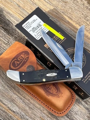 CASE XX *b 2025 CUERNO DE BÚFALO JIGGED CAZADOR PLEGABLE CON CUCHILLOS CUCHILLO VAINA Foto 1 de 4