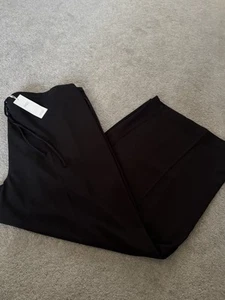 M&S Collection Crepe Elasticated Waist Wide Leg Trousers Black Size 22 Bnwt - Picture 1 of 6