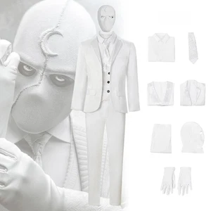 Halloween Cosplay Moon Knight Werewolf By Night Uniform Suit White Mask Costume - Picture 1 of 7