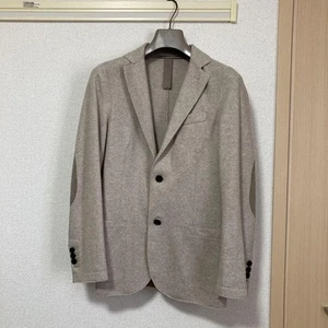 Eleventy Beige Wool Jacket Elbow Patches Single-Breasted Italy - Picture 1 of 7