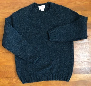 Filson Heritage 3-Gauge Irish Wool Crewneck Mens Sweater MED Charcoal Gray Italy - Picture 1 of 5