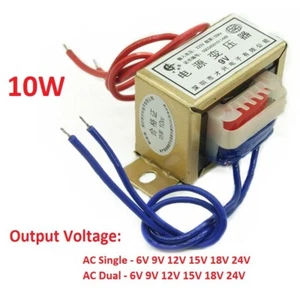 10W EI 220V 50Hz AC Power Transformer Single/Dual Output 6V/9V/12V/15V/18V/24V - Picture 1 of 3