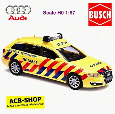 Audi A6 Avant Ambulanza Nordhausen Turingia, Germania 1:87 Busch 49664 - Immagine 1 di 2
