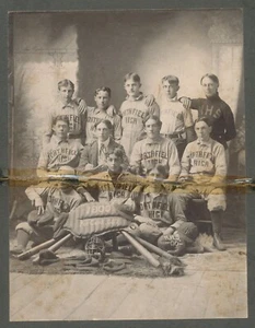 VINTAGE NORTHFIELD HIGH SCHOOL BASEBALL CABINET 1900 LOW GRADE TEAM PHOTO *TPHLC - Imagen 1 de 13