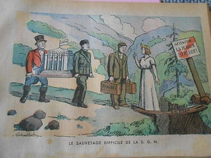 Le Sauvetage difficle de la S.F.N. la plache est pourrie ! dessin Print 1935 - Picture 1 of 1