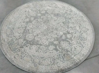 GREY / CREAM  5' X 5' Round Stained Rug, Reduced Price 1172703198 RFT664C-5R - Image 1 of 4