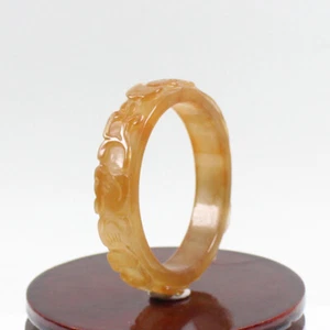 59mm Chinese Hand-carved Red Brown Jadeite Jade Gems Bangle Bracelet j6294 - Picture 1 of 11