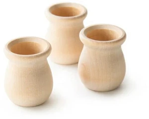 Lote de 25 apertura inacabada de 1". Tazas de velas para olla de frijoles de madera hechas en EE. UU. - Imagen 1 de 2