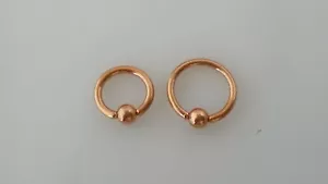 18g 16g 14g Captive Bead Ring Rose Gold, Ball Closure Ring, Tragus, Rook, CBR - Picture 1 of 3