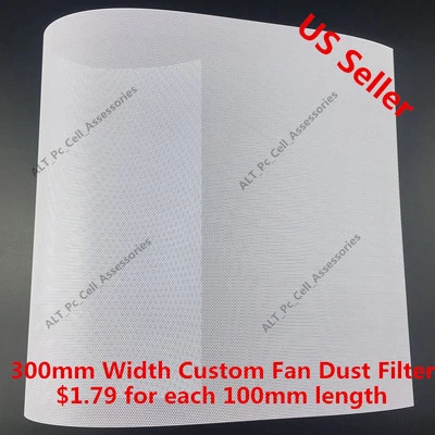 300mm Width Mesh Fan Filter Custom for 60mm 80mm 120mm 140mm 200mm 240mm 280mm w - Image 1 of 2