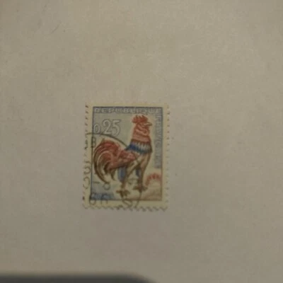 french Gallic rooster  old stamp used in 1963 used no gum  - Image 1 of 4