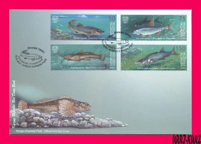 KYRGYZSTAN 2021 Nature Fauna Freshwater River & Lake Fish Mi KEP 166-169 FDC - Image 1 of 2