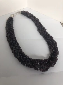 Rhodolite Garnet RARE JAY KING STERLING SILVER SIGNED HEAVY NECKLACE Size 22” - Picture 1 of 4