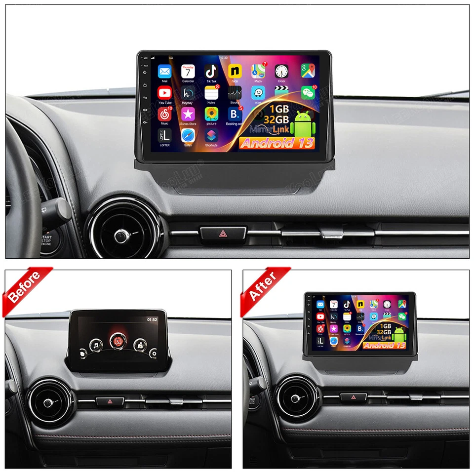 Radio estéreo para automóvil 32 GB Android 13.0 GPS navegación WIFI para Mazda CX-3 Mazda2 2014-2019 Foto 1 de 4