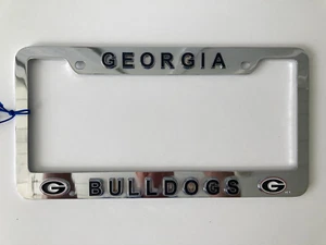 Georgia Bulldogs Metal License Plate Frame Chrome 3D NCAA License - Heavy - Picture 1 of 9