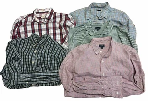 Lot Of 5 J Crew Mens Plaid Check Medium Button Up Shirts Gingham Tartan Casual - Picture 1 of 16