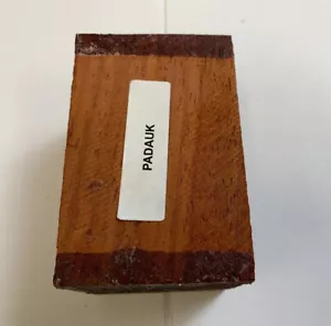 Tapón de botella africano Padauk giro en blanco tallado en blanco torno de madera 2"x 2"x 3" - Imagen 1 de 6