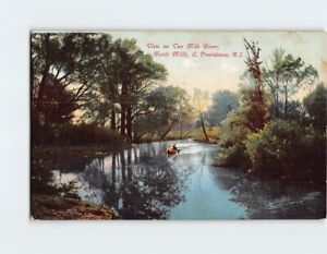 Postcard View on Ten Mile River, Hunts Mills, East Providence, Rhode Island