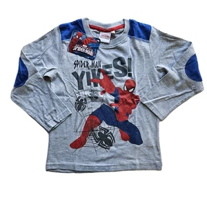 ULTIMATE SPIDER-MAN Boys Long Sleeve Shirt Size 110 4-5 Years Marvel NWT Gray - Picture 1 of 8