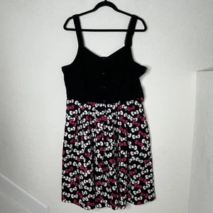 Torrid Hello Kitty Sleeveless Dress Size 18 Black Pink Side Zip - Picture 1 of 14