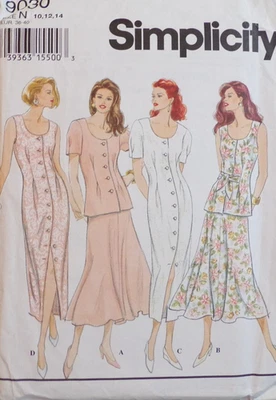 Simplicity Sewing Pattern 9030 Misses Dress or Two Piece Dress Sizes 10-14 UNCUT - Image 1 of 4