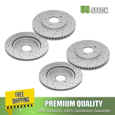 Rotores de freno ranurados perforados delanteros y traseros para Ford Mustang 2005-2010 4,0 L V6 Foto 1 de 4