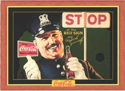 1995 Collect-A-Card Coca-Cola Collection Series 4 #365 Friendly policeman, 1927 - Image 1 of 2