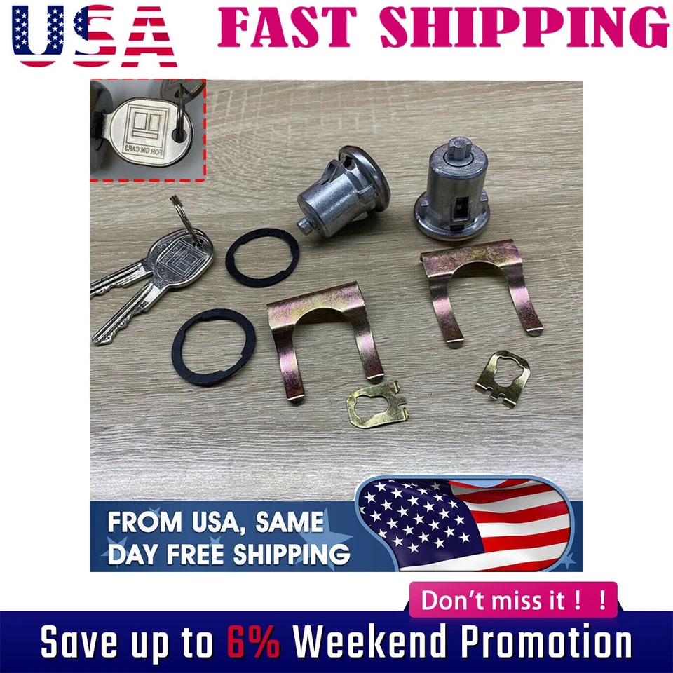 Juego de cilindros de bloqueo de puerta para camioneta Chevy Chevrolet GMC SUV Oldsmobile Foto 1 de 4