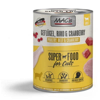 MAC's Cat Nassfutter für Katzen Geflügel Cranberry 800g Katzenfutter - Bild 1 von 2