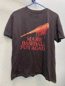 adult large black the walking dead negan lucille bat shirt - Picture 1 of 4