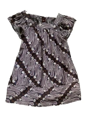 Tea Collection Girls Dress Sz 5 Ruffle Sleeves Square Neck Linen Blend NICE! - Image 1 of 4