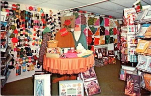 MANCHESTER CENTER, VERMONT - INTERIOR DE TIENDA DE HILO STAMFORD - POSTAL VINTAGE - Imagen 1 de 2