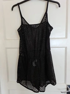 Womens Black Beach Playsuit Size L By New Look - Picture 1 of 2