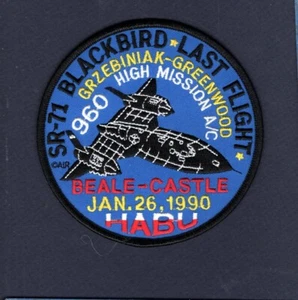 SR-71 BLACKBIRD 960 Last Flight BEALE CASTLE 1990 USAF Lockheed Squadron Patch - Picture 1 of 1