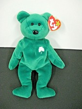 1997 TY Beanie Baby Erin Lucky Shamrock Green Bear Beautiful always encased