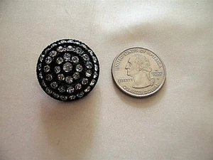 5 BOTONES CÚPULA NEGROS ACENTUADOS DIAMANTES DE IMITACIÓN AJUSTES TAMAÑO 1 1/16′′ - Imagen 1 de 4