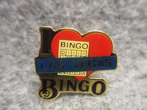 " I Heart Las Vegas Bingo " Lucky Casino Enamel Lapel Hat Pin Brooch NOS 3/4" - Picture 1 of 2