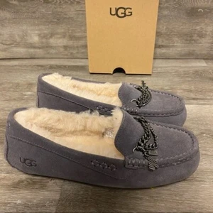 UGG Mokassin Slipper Damen Größe 6 Grau Wildleder Obermaterial - Bild 1 von 10