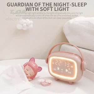 Kids Night Light Alarm Clock Bedroom Night Sleeping Lamp Children Sleep Trainer - Picture 1 of 28